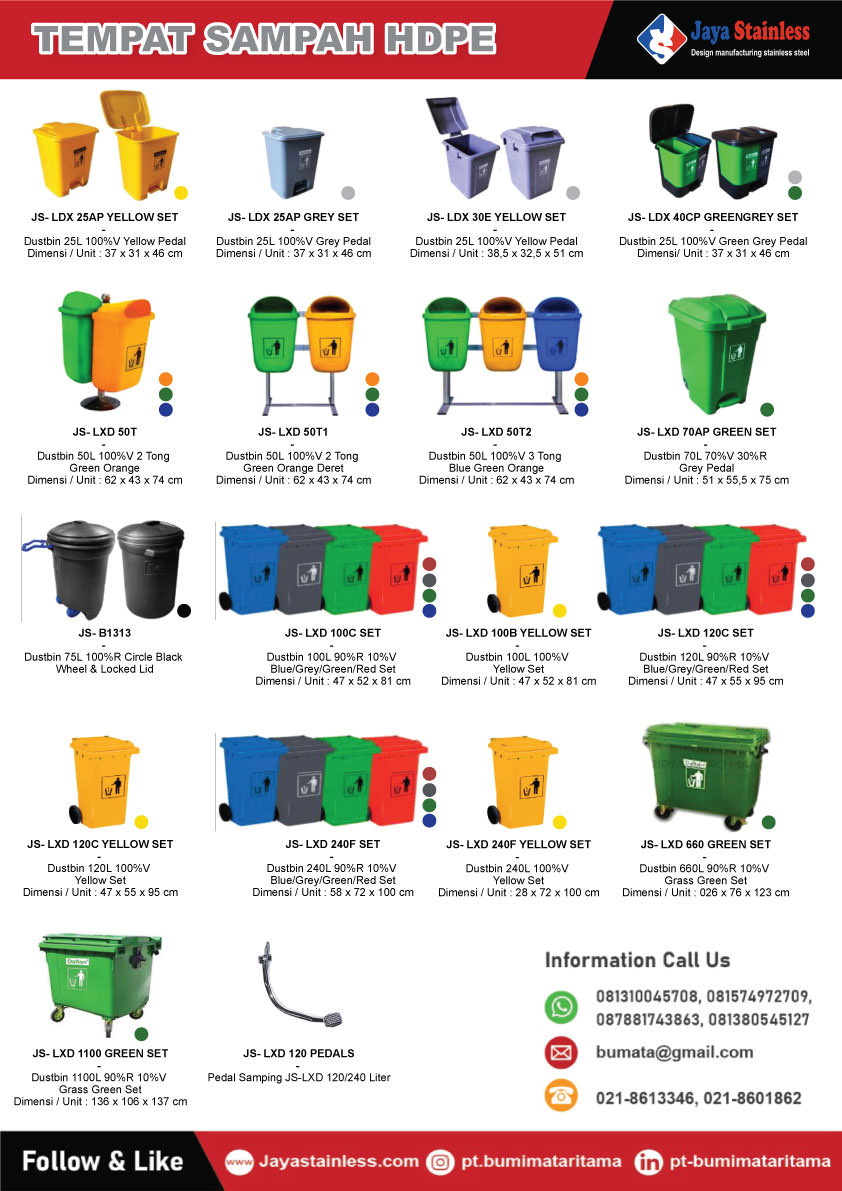 Katalog tempat sampah palstik HDPE